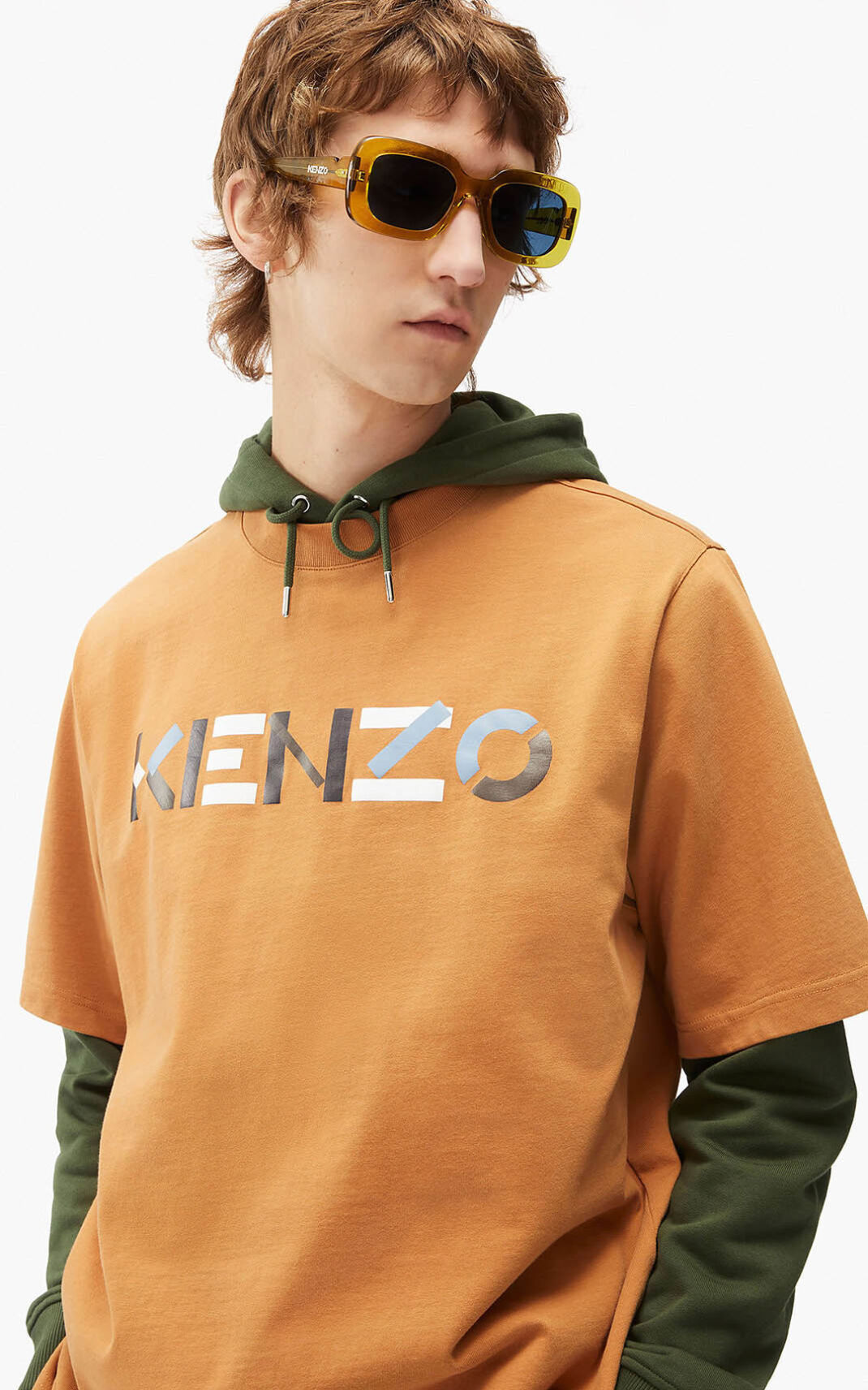 T Shirt Kenzo Multicoloured oversize Logo Homme Marron | LHXF-82375